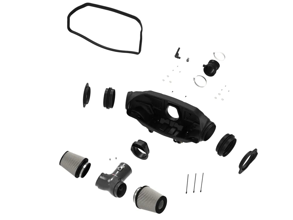 Sistema de admisión de aire frío de fibra de carbono aFe Power Track Series con filtros Pro DRY S – Chevrolet C8 Corvette 2020–2026