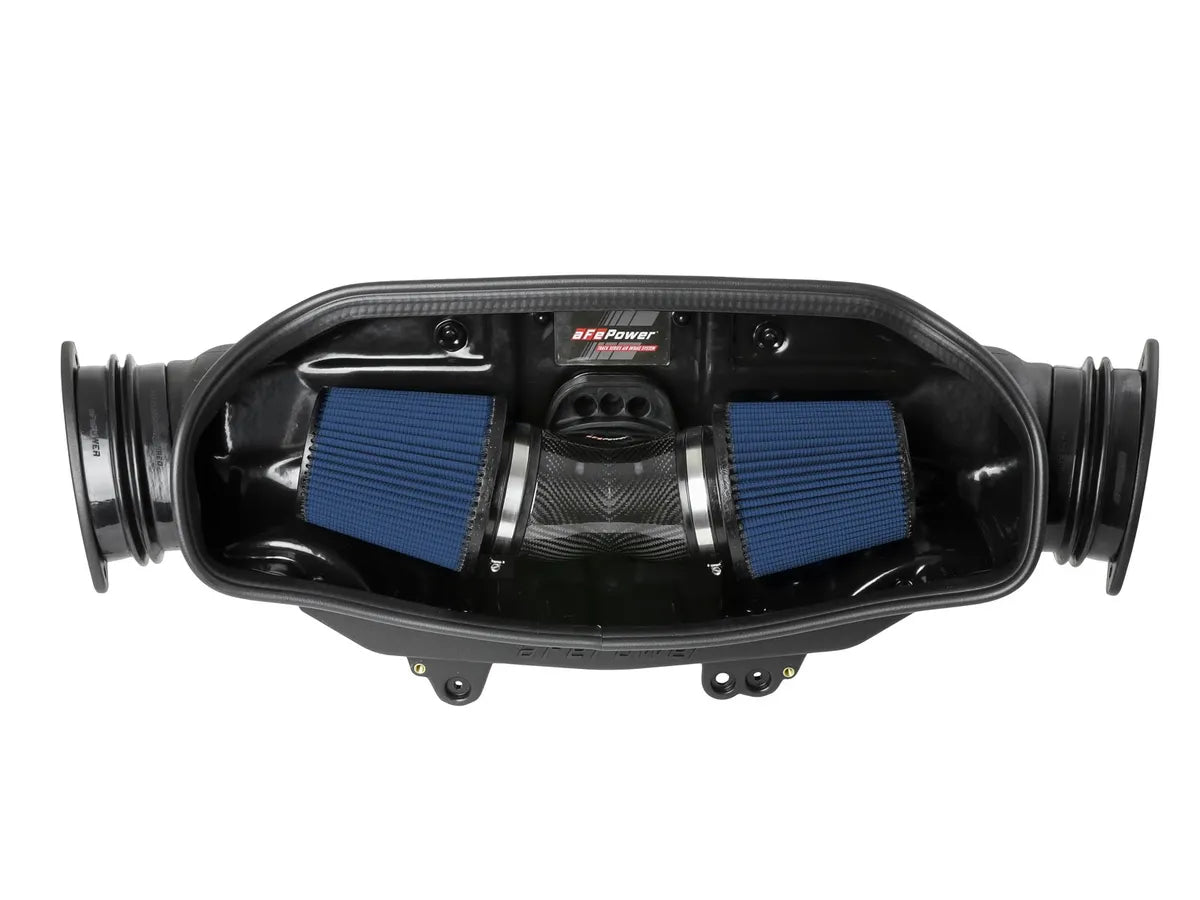 Sistema de admisión de aire frío de fibra de carbono aFe Power Track Series con filtros Pro 5R – Chevrolet C8 Corvette 2020–2026