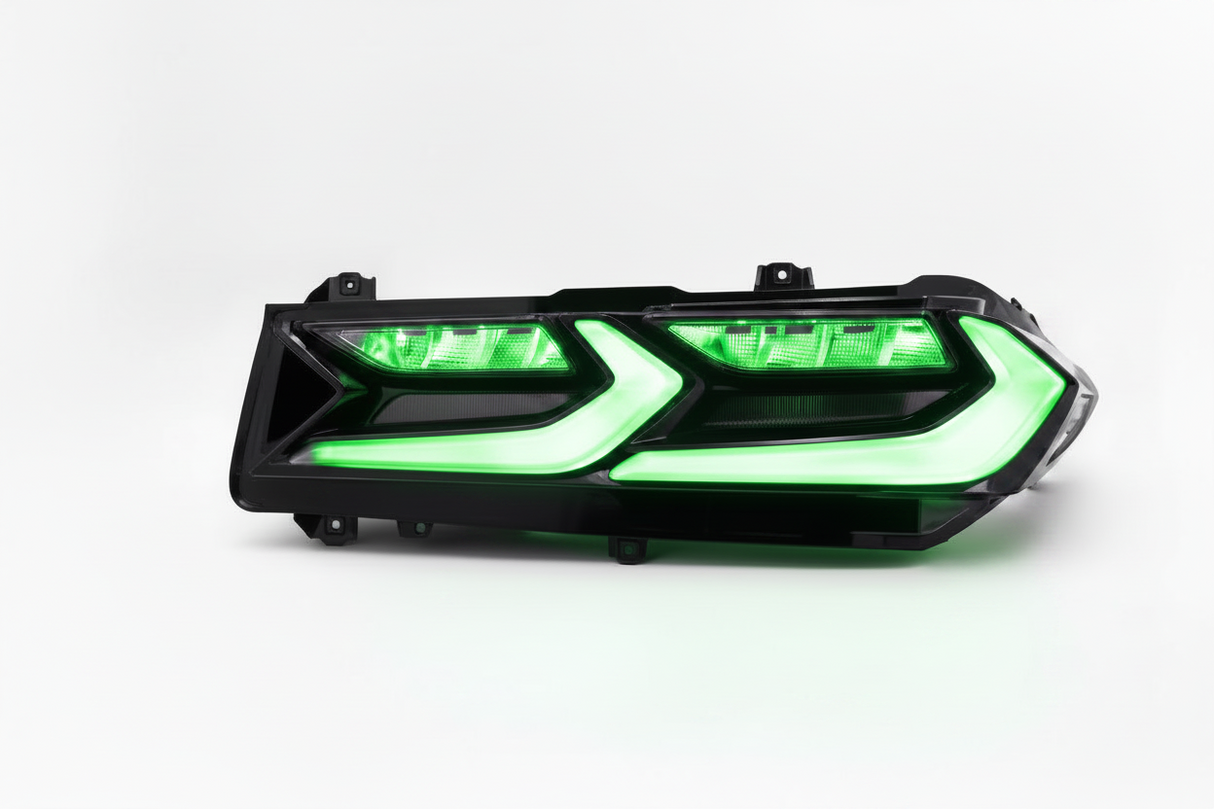 Luces traseras LED RGB estilo europeo ahumado con intermitentes ámbar secuenciales para Corvette C8 2020-2026 (par)