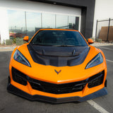 Capó de fibra de carbono de doble cara de 2 piezas Type-ZR1 para Corvette C8 2020-2026 para Stingray/Z06/E-Ray