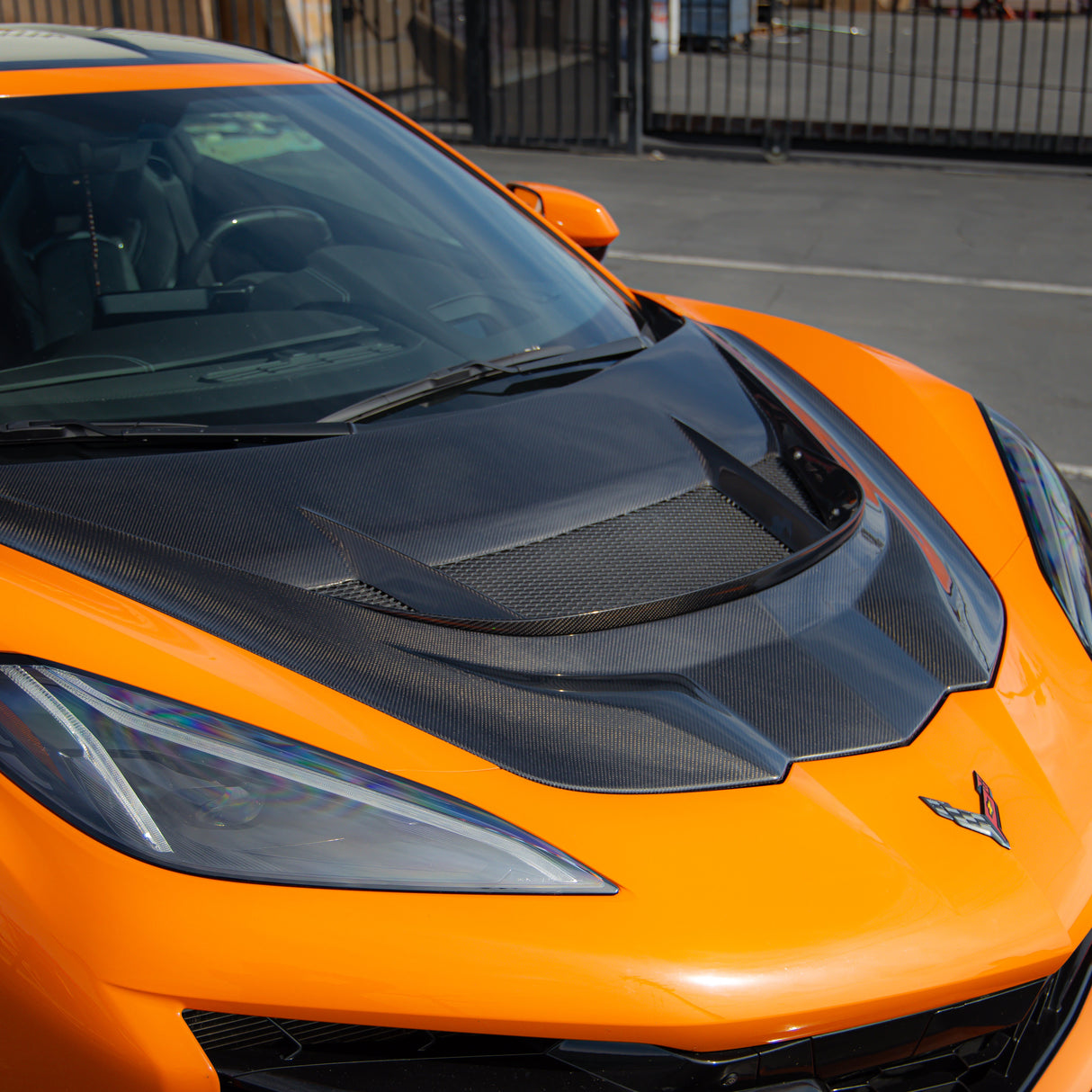 Capó de fibra de carbono de doble cara de 2 piezas Type-ZR1 para Corvette C8 2020-2026 para Stingray/Z06/E-Ray