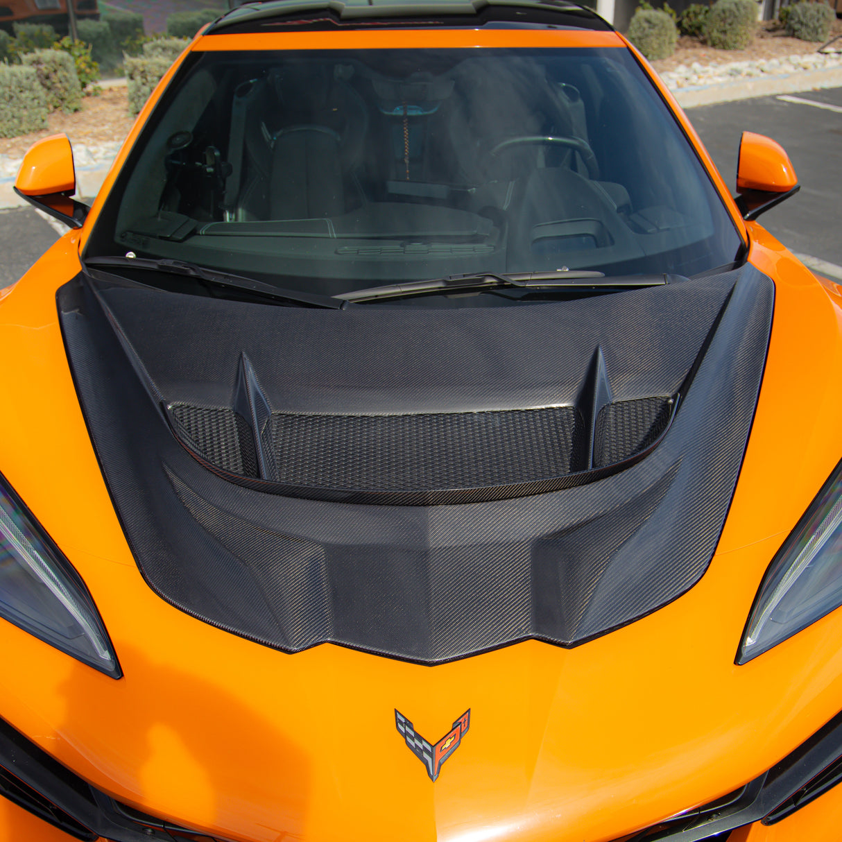 Capó de fibra de carbono de doble cara de 2 piezas Type-ZR1 para Corvette C8 2020-2026 para Stingray/Z06/E-Ray