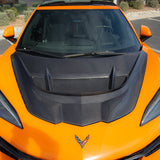Capó de fibra de carbono de doble cara de 2 piezas Type-ZR1 para Corvette C8 2020-2026 para Stingray/Z06/E-Ray