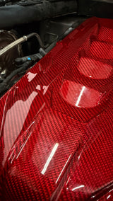 Corvette C8 Red Carbon Fiber Engine Cover