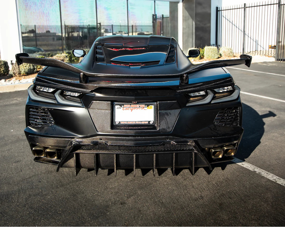 Alerón trasero estilo Z07 de fibra de carbono para Corvette C8 2020-2026, 2 piezas, para Stingray