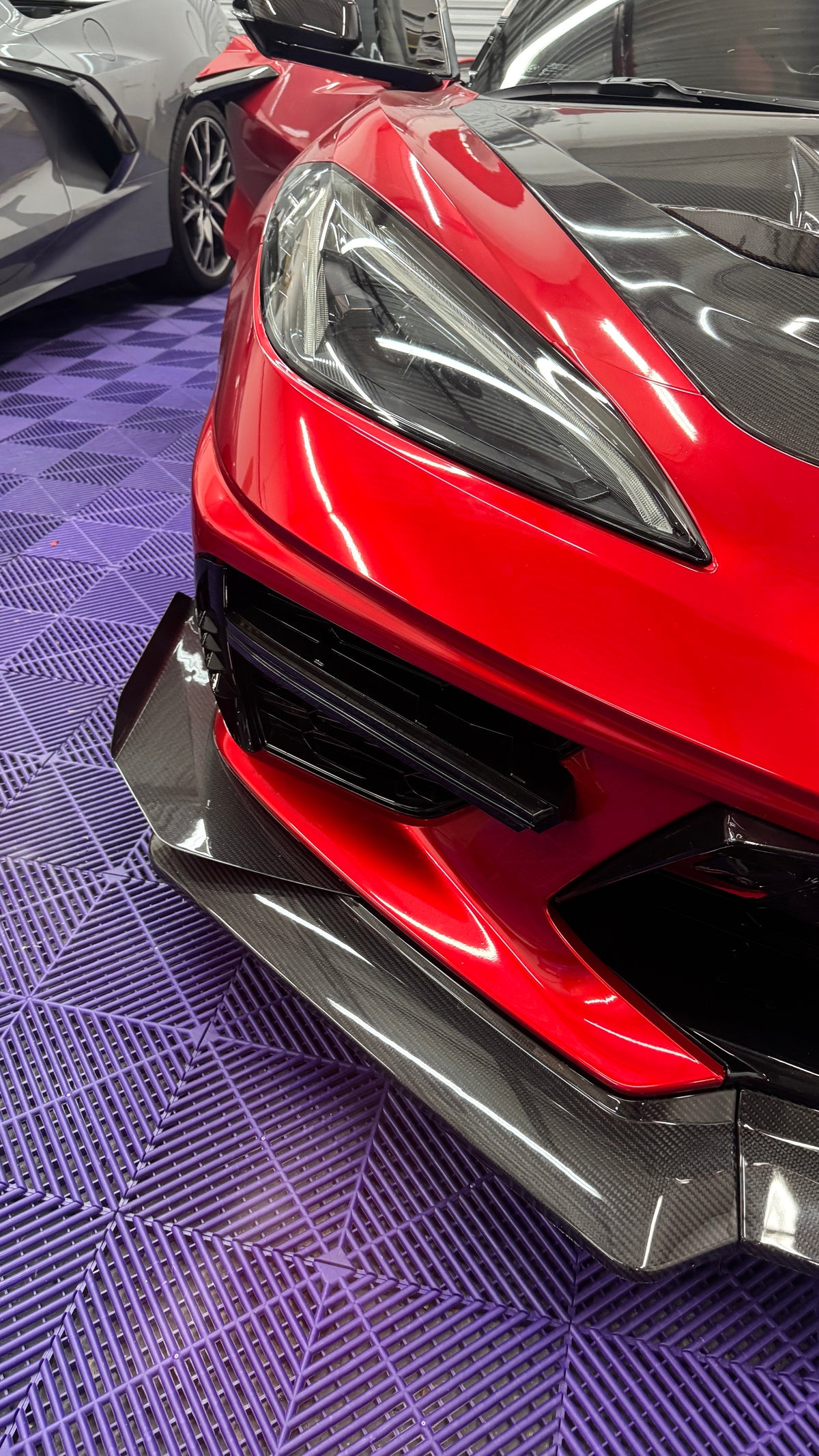 2020–2027 Corvette C8 Stingray Z07-Style Dry Carbon Fiber Front Splitter & Canards