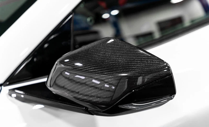 Corvette C8 Carbon Fiber Mirror Cap Overlays