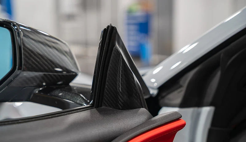 C8 Corvette Carbon Fiber Interior A-Pillar Trim Overlays