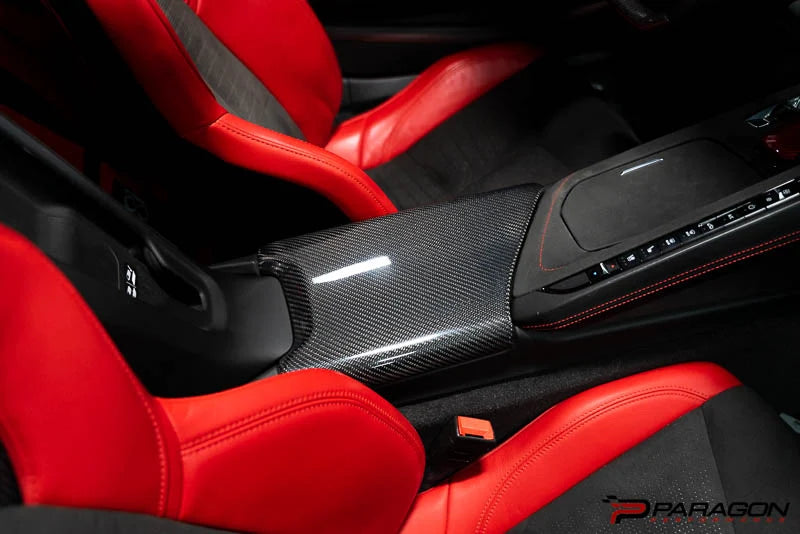 Center Console Lid Carbon Fiber Overlay - Corvette C8