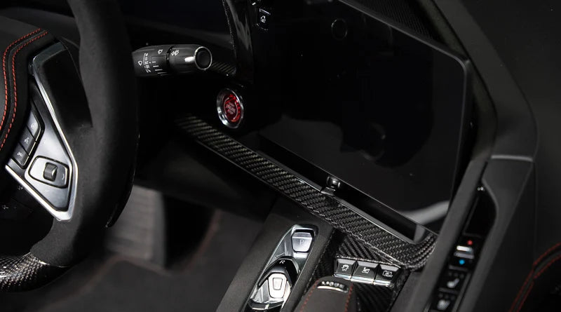 2020-2025 C8 Corvette Carbon Fiber Dash Interior Trim - 3 Piece Kit