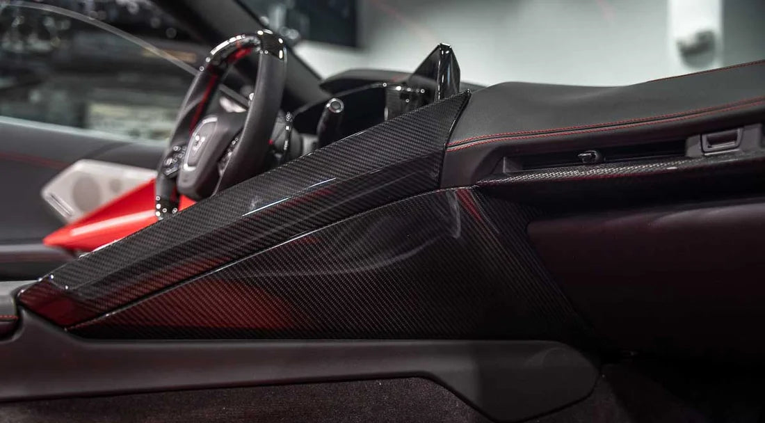 2020–2025 Chevrolet Corvette C8 Carbon Fiber Center Console Side Trim