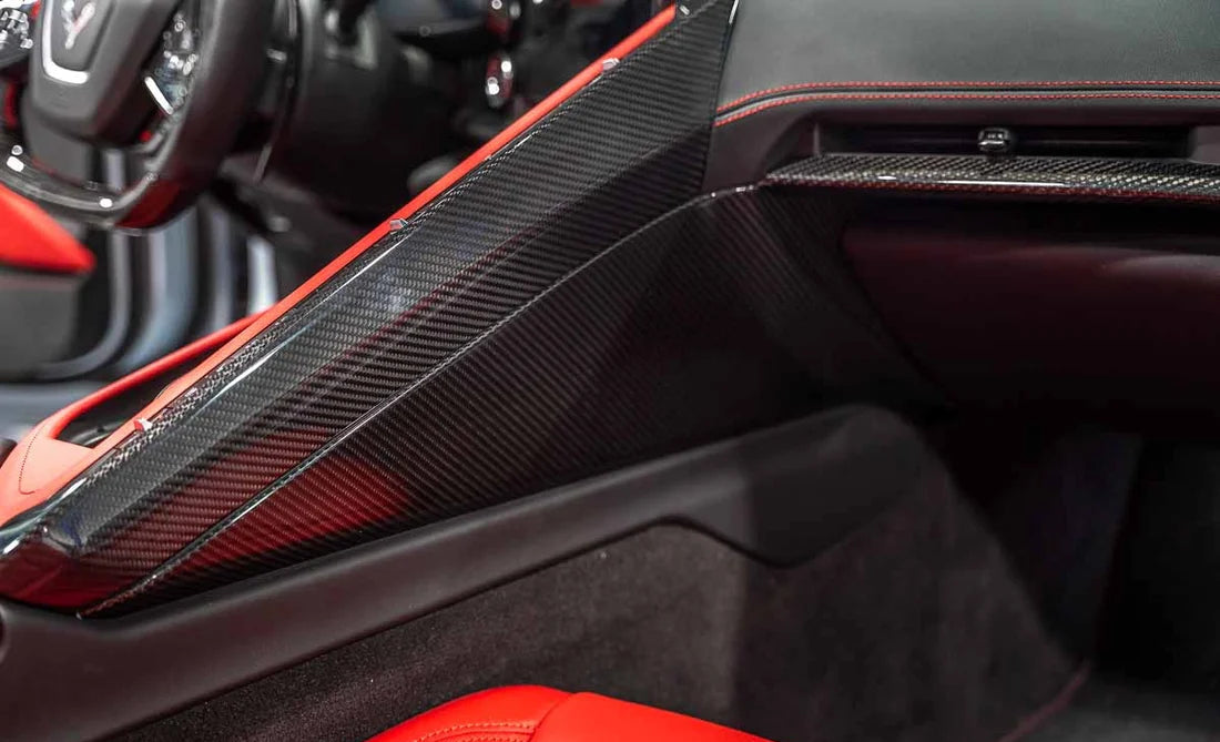 2020–2025 Chevrolet Corvette C8 Carbon Fiber Center Console Side Trim