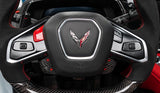 C8 Corvette Red Carbon Fiber Steering Wheel Button Covers – 4PC