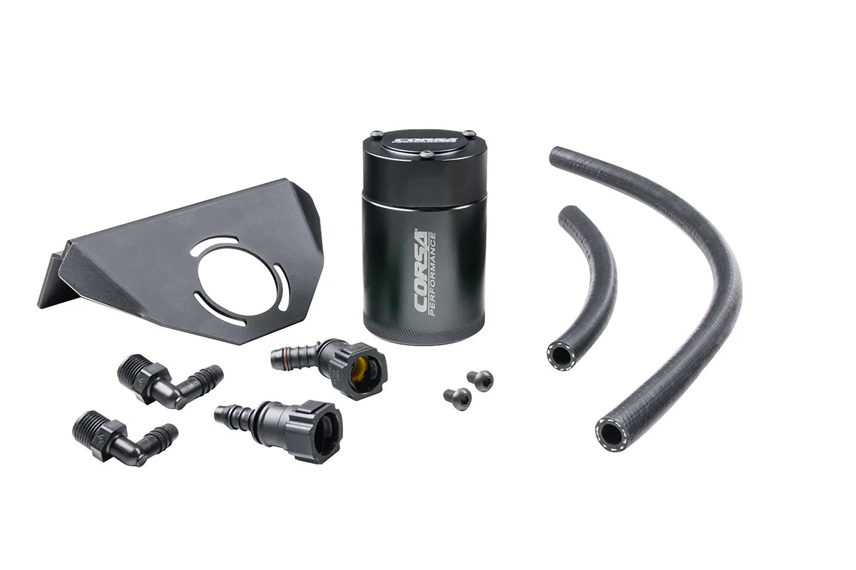 Corsa Performance Aluminum Oil Catch Can with Bracket for 2020-2024 Corvette C8 Coupe Only