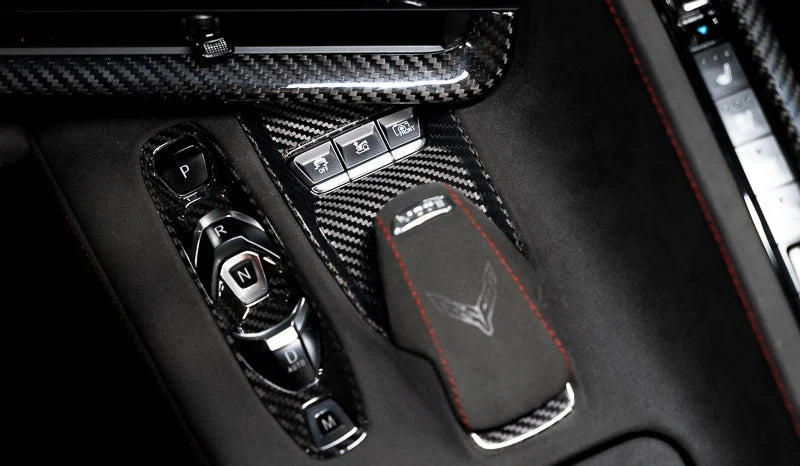 C8 Corvette Carbon Fiber Mode Selector Trim Overlay