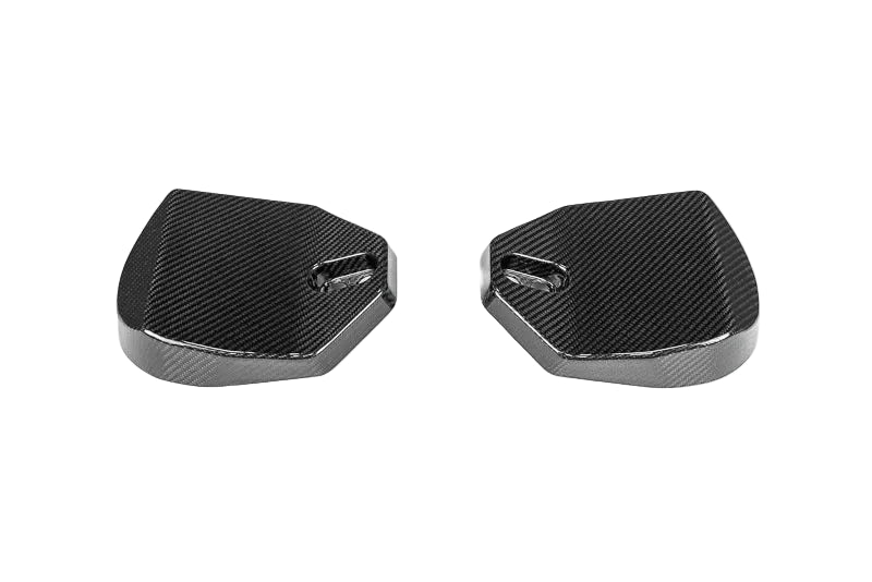 Two black carbon fiber textured motorcycle handlebar grips shown on a white background with a Paragon brand logo in the bottom right corner.