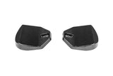 Two black carbon fiber textured motorcycle handlebar grips shown on a white background with a Paragon brand logo in the bottom right corner.