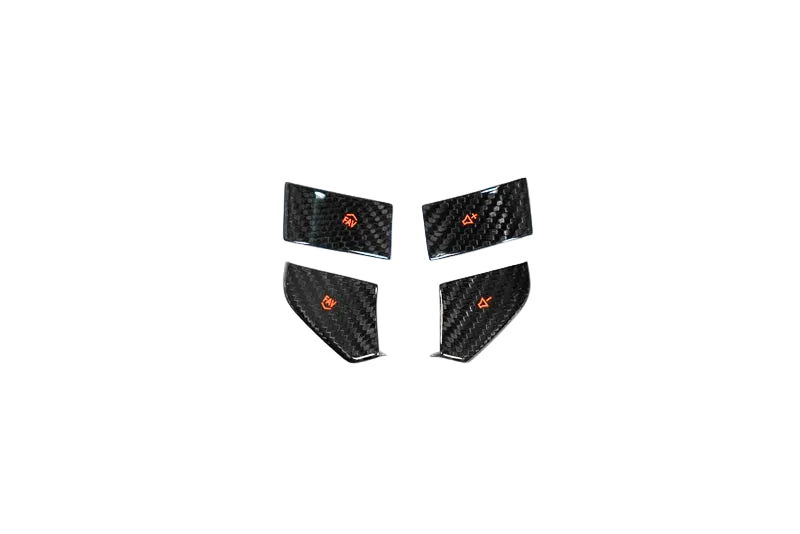 2020–2023 C8 Corvette Stingray Carbon Fiber Steering Wheel Button Covers – 4PC