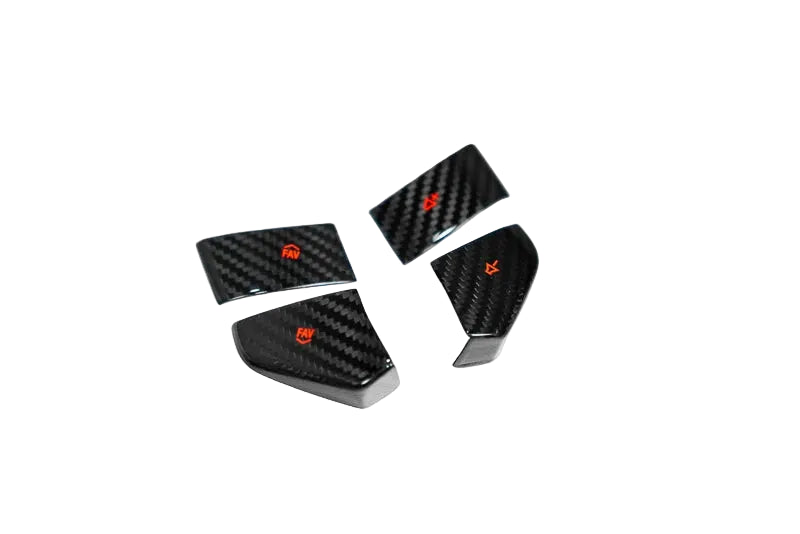 2020–2023 C8 Corvette Stingray Carbon Fiber Steering Wheel Button Covers – 4PC