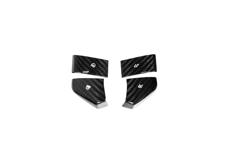 2020–2023 C8 Corvette Stingray Carbon Fiber Steering Wheel Button Covers – 4PC
