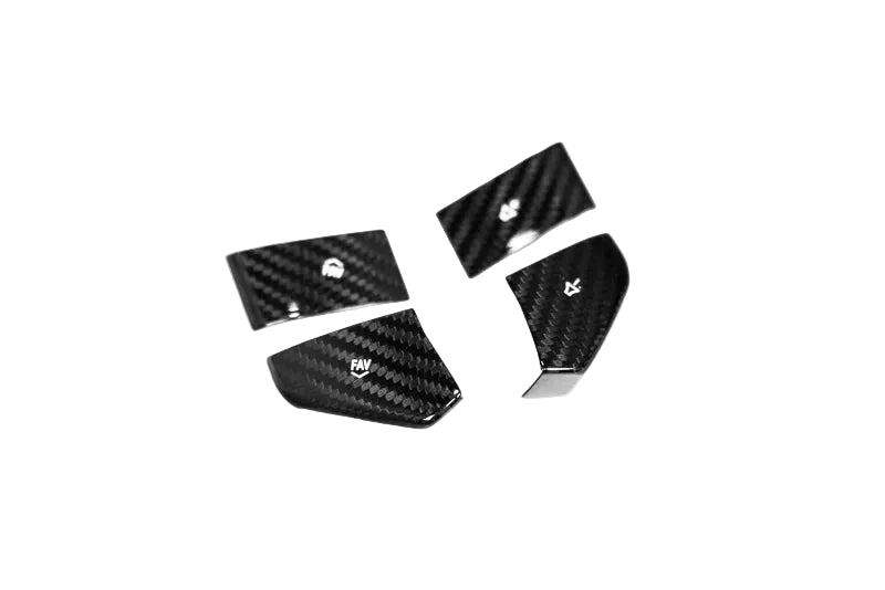2020–2023 C8 Corvette Stingray Carbon Fiber Steering Wheel Button Covers – 4PC