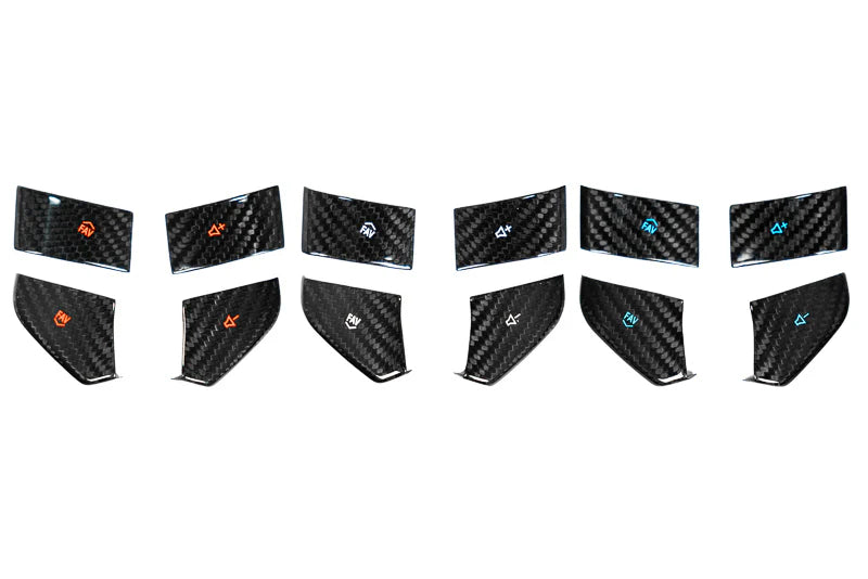 2020–2023 C8 Corvette Stingray Carbon Fiber Steering Wheel Button Covers – 4PC