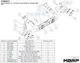 Sistema de escape Cat-Back MBRP Armor Pro Race para Chevrolet Corvette C8 Stingray 2020-2025 - Acero inoxidable T304 con puntas de fibra de carbono