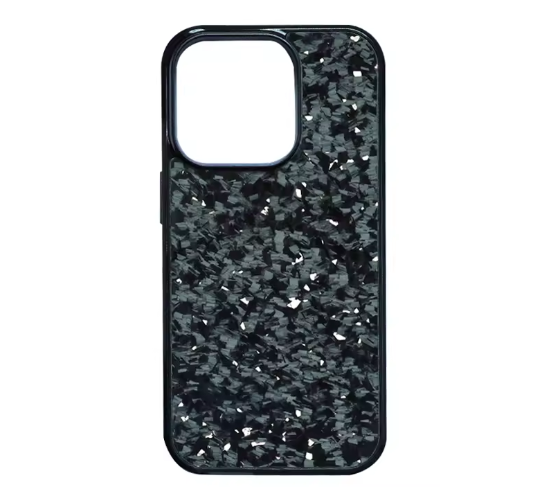 Fibra de Carbono Forjada con Partículas Blancas - Funda de Teléfono