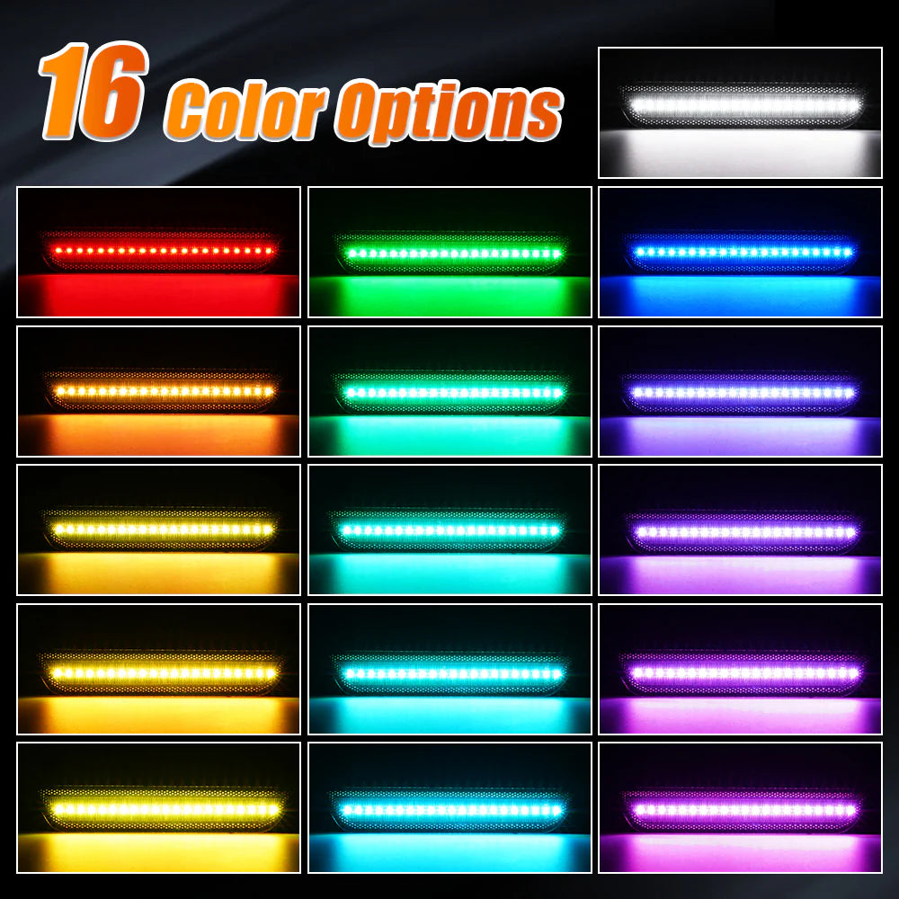 Marcador lateral LED RGB transparente Mustang S550 2015-2023
