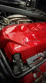 Corvette C8 Red Carbon Fiber Engine Cover