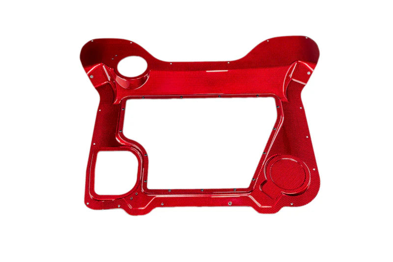 Corvette C8 Convertible Clear Engine Cover with Red Carbon Fiber Surround