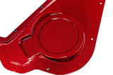 Corvette C8 Convertible Clear Engine Cover with Red Carbon Fiber Surround