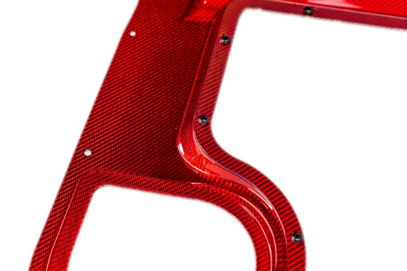 Corvette C8 Convertible Clear Engine Cover with Red Carbon Fiber Surround