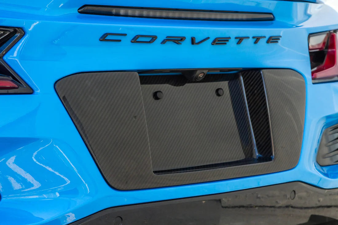 Base de matrícula de fibra de carbono Chevrolet Corvette C8 Z06