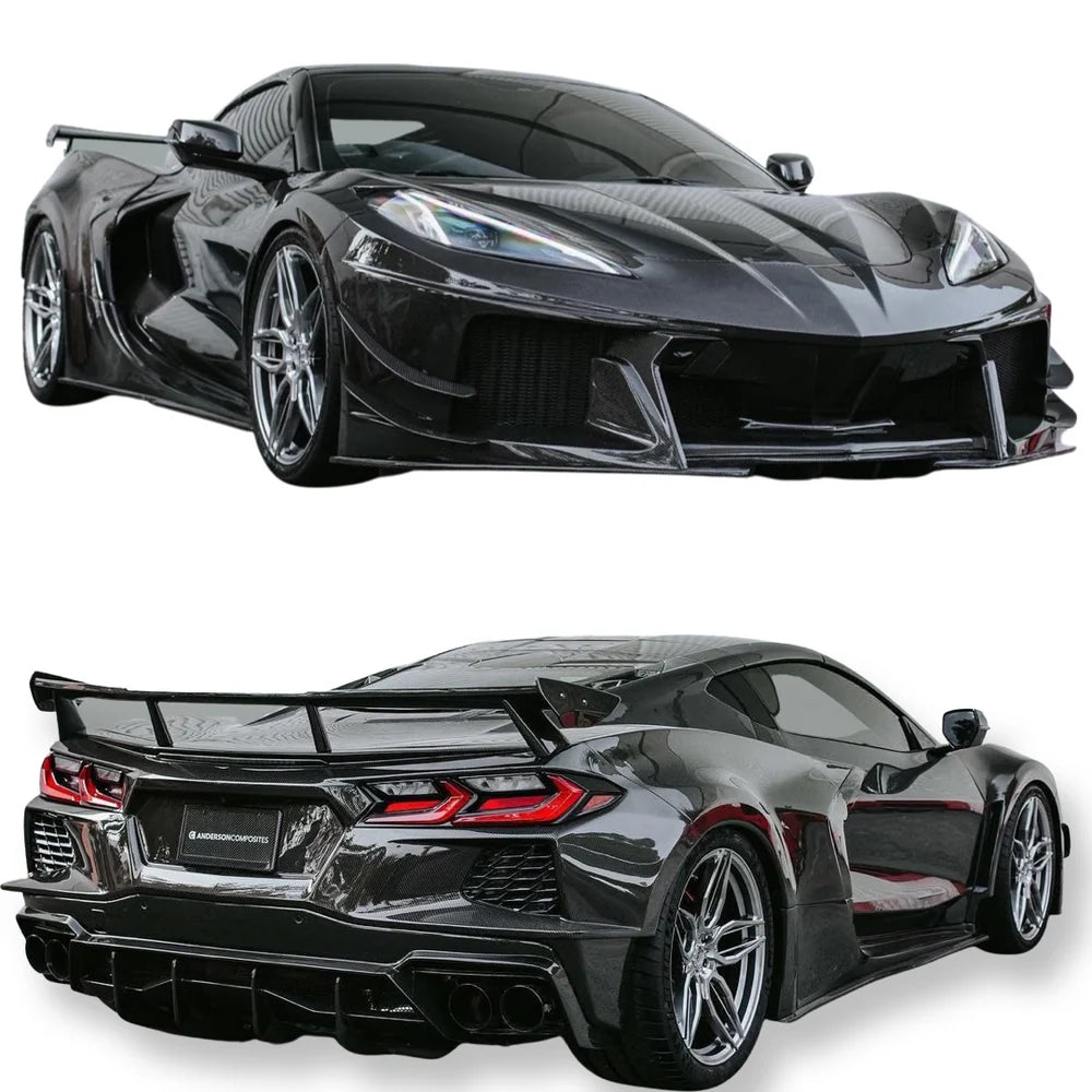 2020–2024 Corvette C8 Deluxe Wide Track Package – Full Carbon Fiber Kit (Bumper to Bumper)