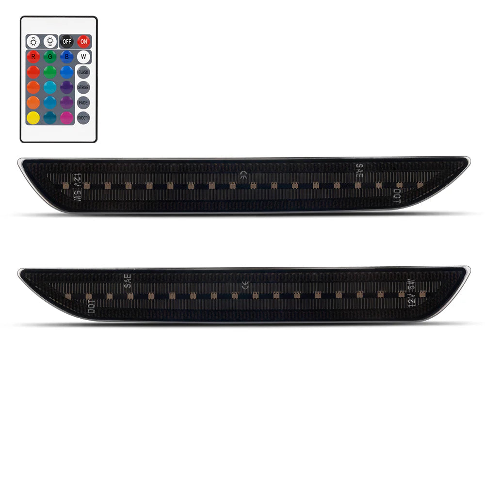 2015-2023 Mustang S550 RGB Smoked LED Side Marker
