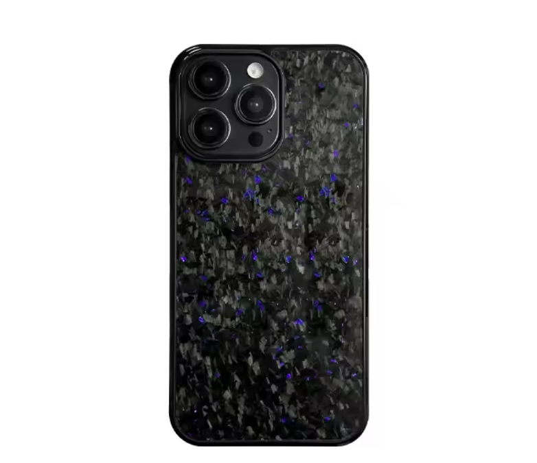 Fibra de Carbono Forjada con Escamas Azules - Funda para Teléfono