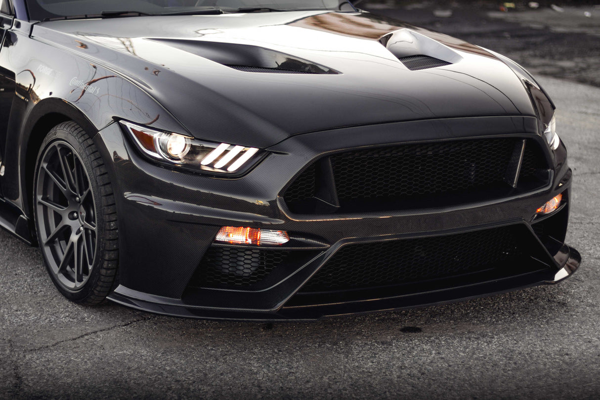 2015–2017 Ford Mustang Type-TT (Ford GT Style) Double-Sided Carbon Fiber Hood