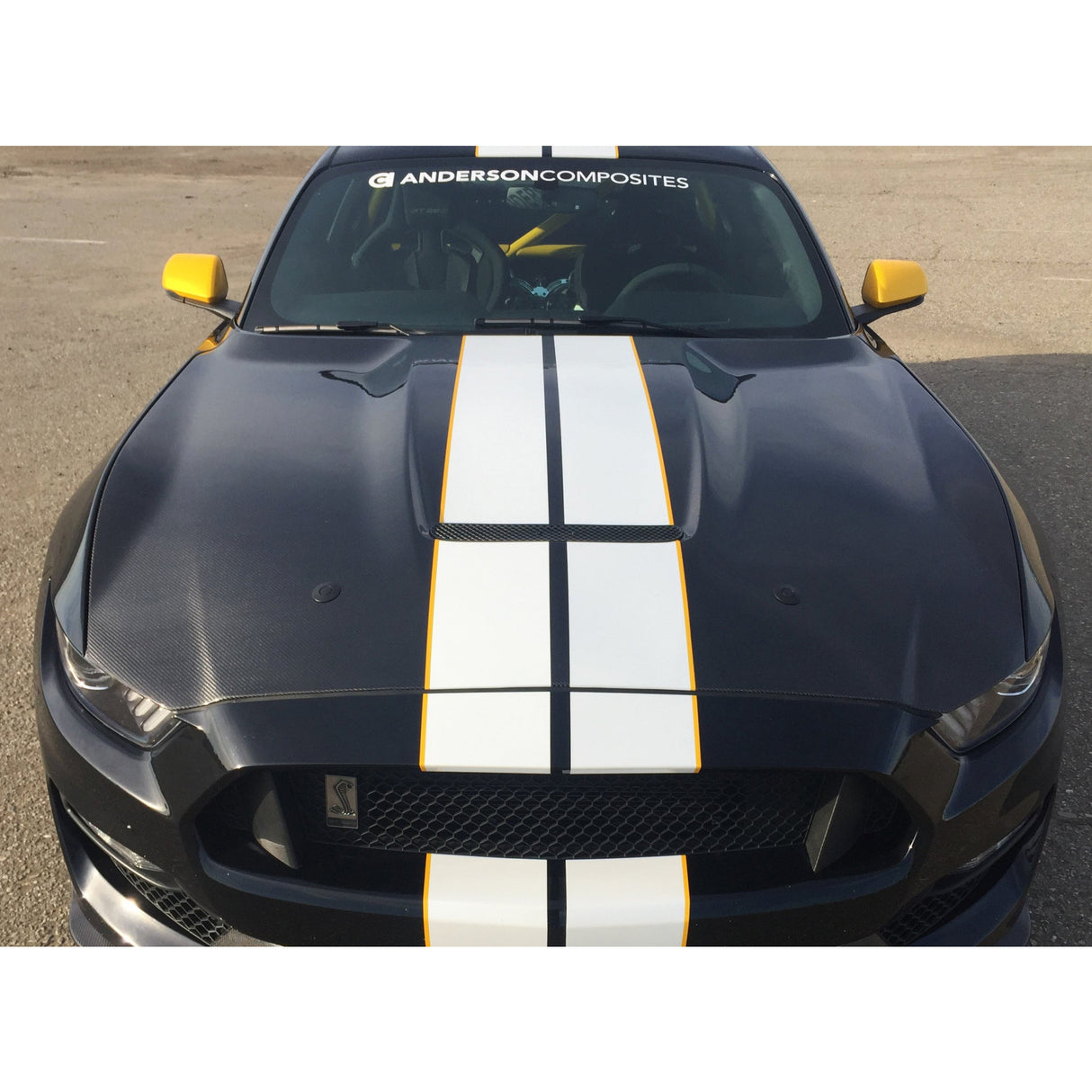 Capó de fibra de carbono de doble cara para Ford Mustang Shelby GT350 2015-2020