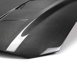 Capó de fibra de carbono de doble cara con extractor de calor Type-SA para Ford Mustang 2018–2023