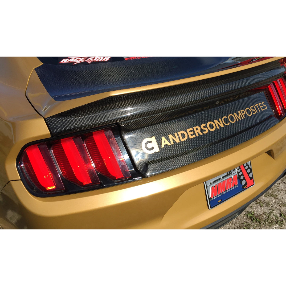 Tapa de la cajuela de fibra de carbono con alerón integrado para Ford Mustang 2015-2023