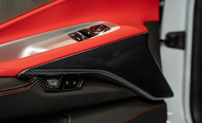 C8 Corvette Carbon Fiber Lower Door Panel Overlays