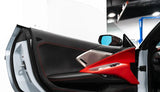 C8 Corvette Carbon Fiber Door Speaker Covers - Red & Blue