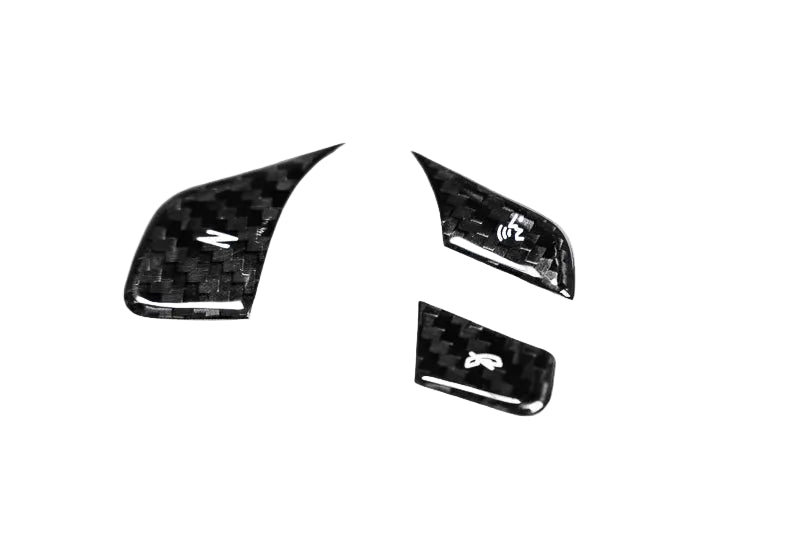 2020–2023 C8 Corvette Carbon Fiber Steering Wheel Button Covers – 1LT Non-Heated