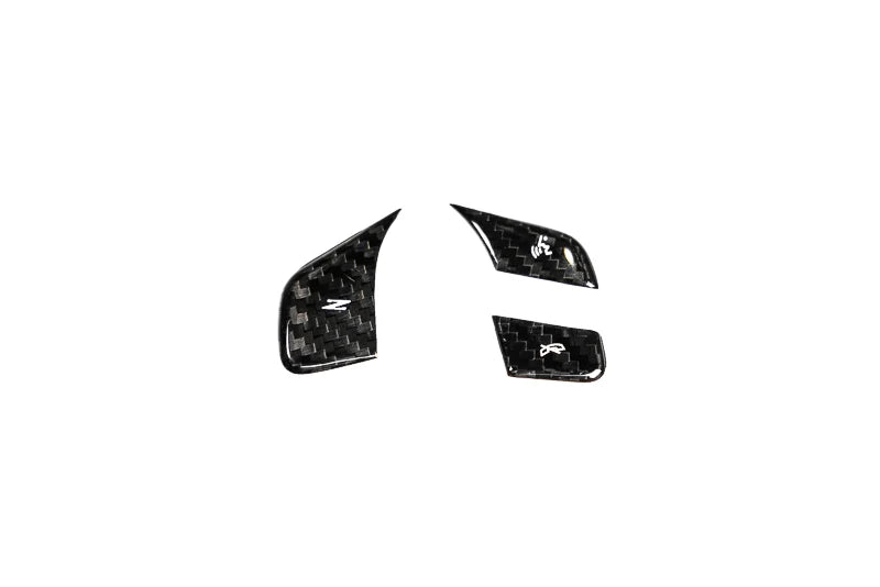 2020–2023 C8 Corvette Carbon Fiber Steering Wheel Button Covers – 1LT Non-Heated