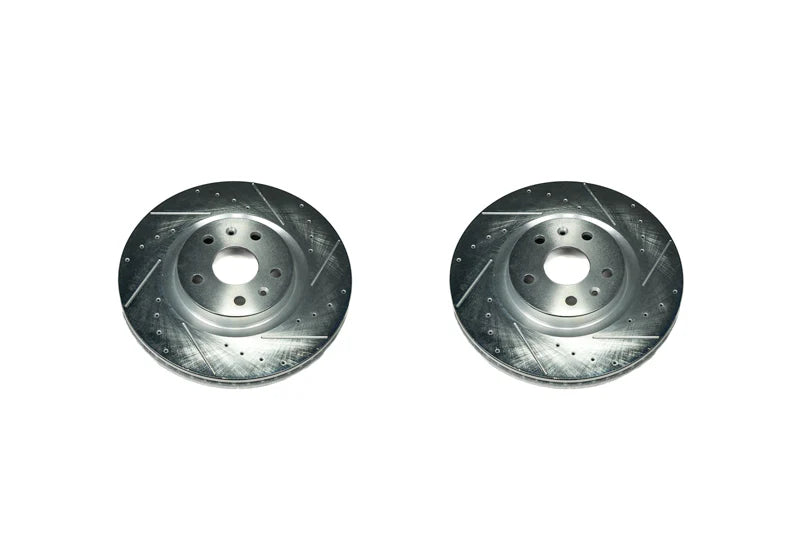 Rotores Perforados y Ranurados Powerstop Evolution Z51 para C8 Corvette - Delanteros