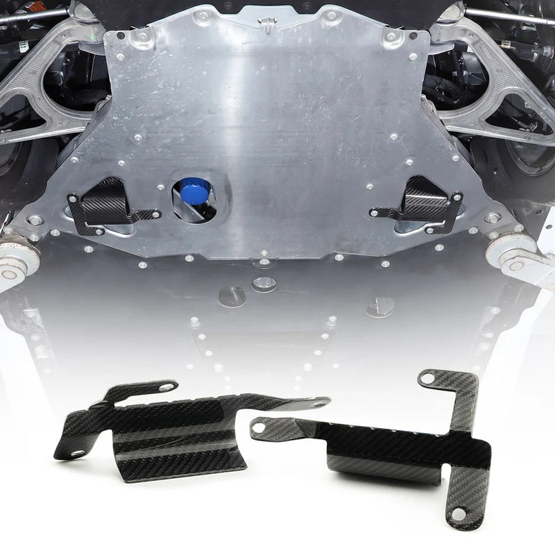 2020–2026 Corvette C8 Underbody Air Deflectors – Dry Carbon Fiber Gloss Finish (Pair)