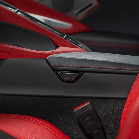 C8 Corvette Carbon Fiber Center Console Armrest Button Overlay