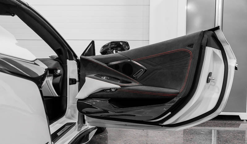 C8 Corvette Carbon Fiber Door Kick Panel Overlay