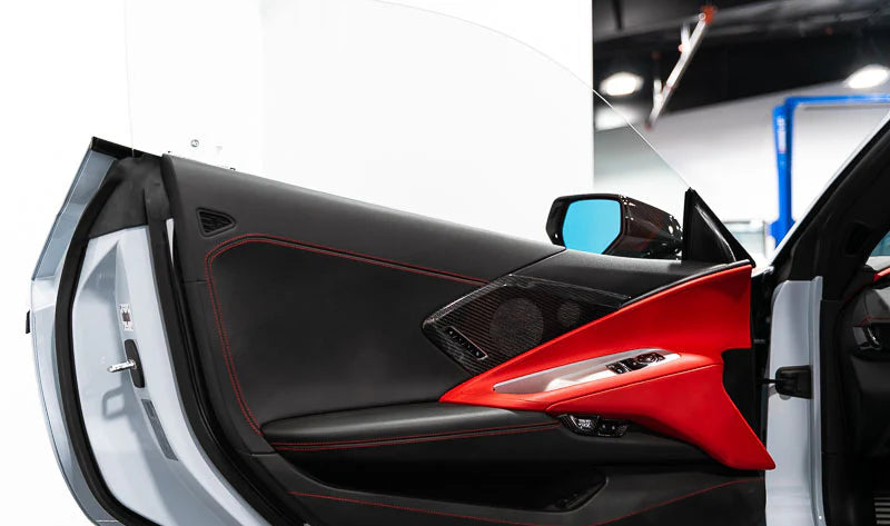C8 Corvette Carbon Fiber Door Speaker Covers – Black